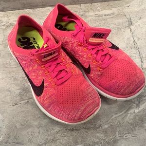 Nike Free 4.0 Flyknit Running Shoes Pink 717076-600